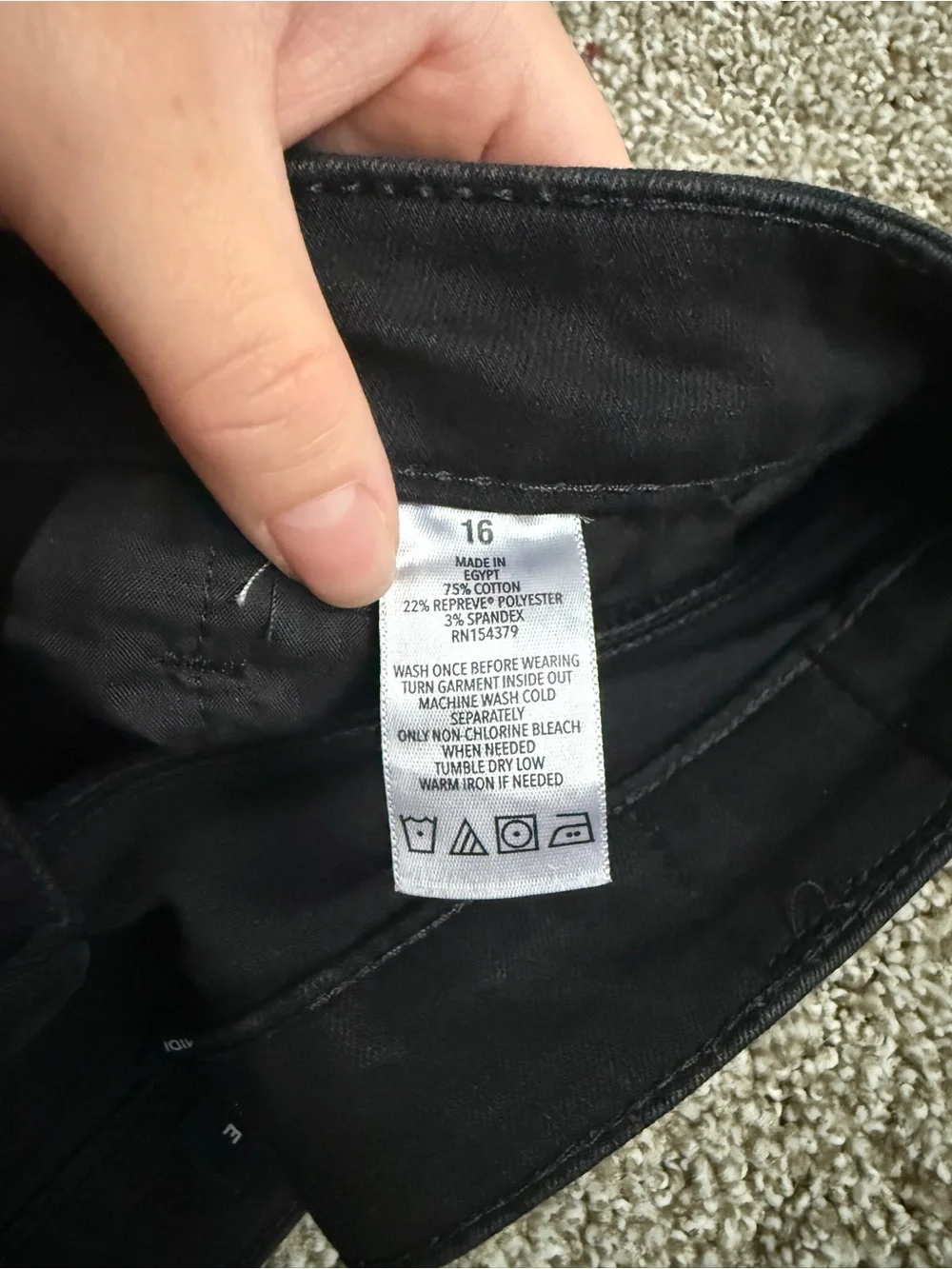 Aeropostale Black Distressed Roll-Hem Jean Shorts